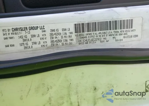 2014 Jeep Grand Cherokee Srt8 z USA, uszkodzony, nr VIN 1C4RJFDJ6EC237012